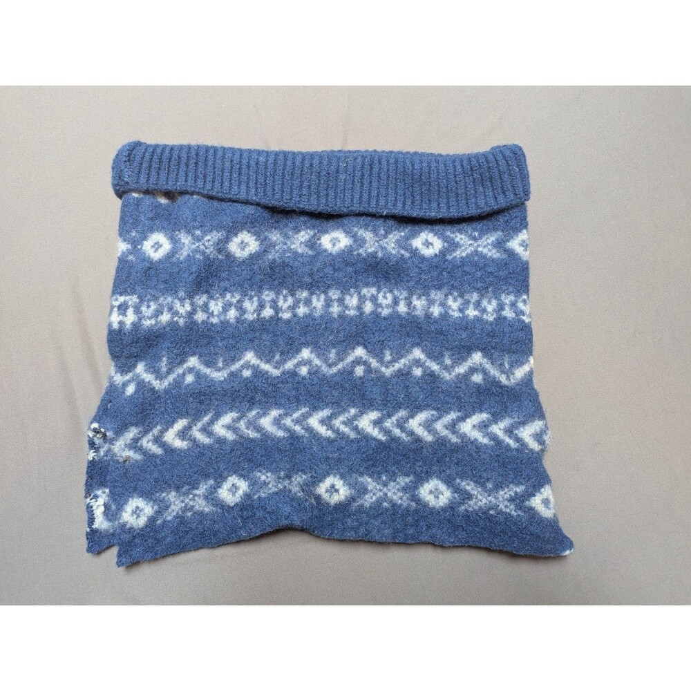 Handmade Wool Knit Mini Skirt Blue Gray White